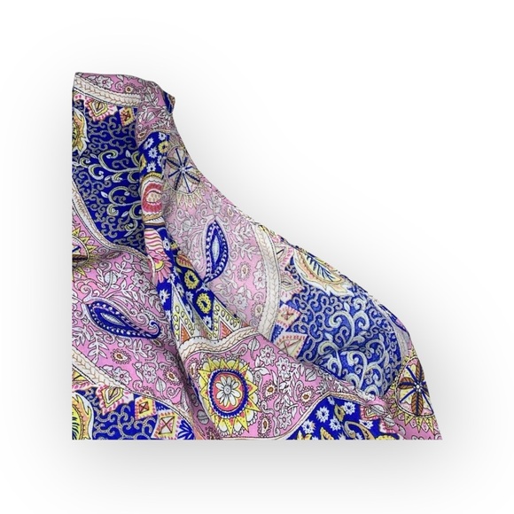 new Millau ꧁ Cold Shoulder Lace Fringe Festival Crop Top ꧁ Multicolor Print ꧂ XS - Picture 8 of 16